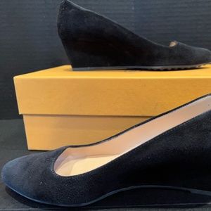 Tod's Black Suede Wedge Pumps (Size 37)